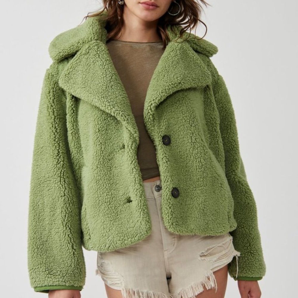 FREE PEOPLE joplin cozy sherpa jacket Sz M NEW - Picture 1 of 11